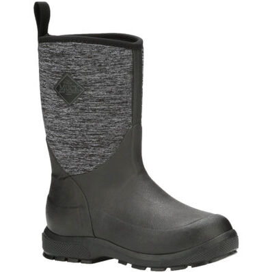 Muck Kids Element Waterproof Winter Boot. Black/Heathered Jersey