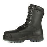 Sideview | Black leather Oliver Metatarsal Boot