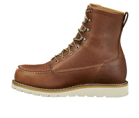 Sideview | Wedge sole brown leather lace up Carhartt steel toe boot